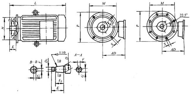 YZR2系列起重及冶金用繞線轉(zhuǎn)子三相異步電動(dòng)機(jī)外形尺寸